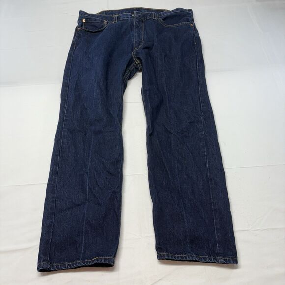 Levi’s 505 Blue Dark Wash Straight Leg Relaxed Fit Jeans Men’s W38 L29 - Picture 1 of 6